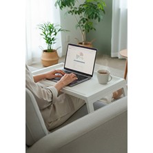 Evle Katlanır Laptop Sehpası Yatak Koltuk Üstü Çalışma ve Kahvaltı Masası