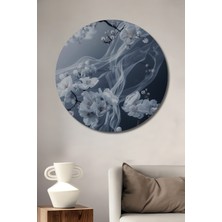 Teona Ahşap Bahar Rüzgarı Siyah Beyaz Görünümlü Dekoratif Ahşap Tablo Yuvarlak Tablo