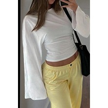 Tarz Cool Kadın Uzun Kollu Belden Oturtmalı Bluz