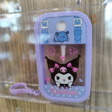 Ada Çanta Kırtasiye Kuromi Figürlü Silikon Korumalı Plastik Parfüm/kolonya Şişesi Mor2