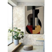 Teona Ahşap Ahşap Dekoratif Tablo Modern Sanat Gitar Yağlı Boya Görünümlü Sanat Eseri Dikdörtgen Tablo