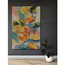 Teona Ahşap Renkli Limonata Yağlı Boya Görünümlü Ahşap Dekoratif Tablo Dikdörtgen Tablo