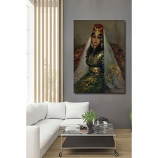 Teona Ahşap Osmanlı Gelin Yağlı Boya Görünümlü Ahşap Dekoratif Tablo Dikdörtgen Tablo