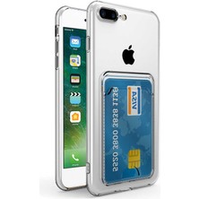 Spia Apple iPhone 7 Kılıf Kartlıklı Şeffaf Spıa Setra Clear Silikon Kapak-Renksiz