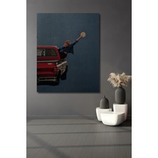 Teona Ahşap Ay Işığına Uzanan Kamyonet Yolculuğu Yağlı Boya Görünümlü Ahşap Dekoratif Tablo Dikdörtgen Tablo