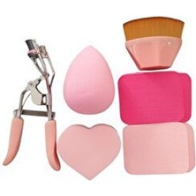 Cosmetichane Makyaj Sünger Seti + Kirpik Kıvırıcı Pembe - Mor