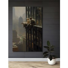 Teona Ahşap New York Manzarası Yağlı Boya Görünümlü Ahşap Dekoratif Tablo Dikdörtgen Tablo