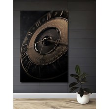 Teona Ahşap Dekoratif Ahşap Saatli Yağlı Boya Görünümlü Tablo Dikdörtgen Tablo