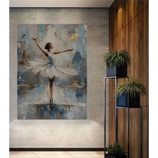 Teona Ahşap Bale Kraliçesi Yağlı Boya Görünümlü Ahşap Dekoratif Tablo Dikdörtgen Tablo