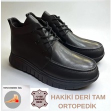 Shougo Tam Ortopedik Hakiki Deri Kaymaz Taban Topuk Dikeni Siyah Anne Botu