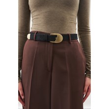 Manuka Antik Tokalı Ince Kemer Siyah