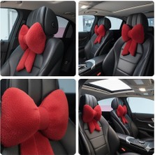 Harmoni Tekstil Peluş Kurdele Araç Boyun Yastığı Şık Tasarım (Tüm Araçlara Uyumlu)