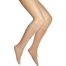 Dore Zümrüt Desenli Mikro Dizaltı Kadın Çorap