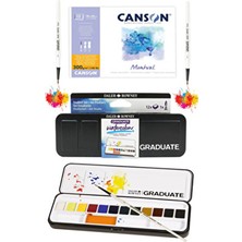 Canson Montval Suluboya Defteri (18X25CM) 300GR Daler Rowney Graduate Suluboya Boyama Set