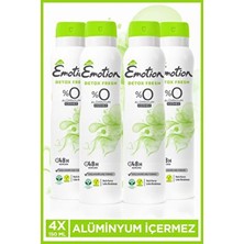 Emotion Detox Fresh Kadın Vegan Deodorant 4X150 ml Hızlı Kurur, Leke Bırakmaz