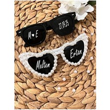 Nuksoc Gelin Damat Gözlüğü Brıde To Be After Party Kalpli Incili Gözlük Gelin Gözlüğü Damat Gözlüğü