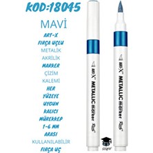 Fırça Uçlu Metalik Akrilik Marker Çizim Kalemi Her Yüzeye Uygun Kalıcı Mürekkep 1-6 mm Uç Art-X