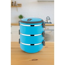  freshbox 3 katlı sızdırmaz yemek termosu sefer tası 1,8 lt mavi