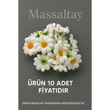Massaltay Beyaz Papatya Yapay Çiçek Demeti 10 Adet – Dekoratif Süsleme Aksesuarı