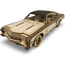Algwood 1967 Chevrolet Impala Ahşap Maket - Klasik Amerikan Araba Modeli 3D Puzzle - Ahşap Malzeme