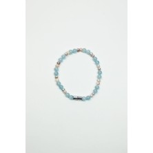 Liveyn Design Gerçek Inci ve Aquamarin Doğaltaş Bileklik