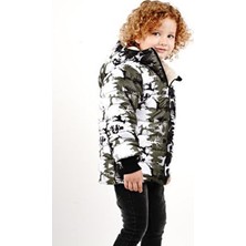 Monttini Erkek Çocuk Su ve Rüzgar Geçirmez Dijital Baskılı Içi Wersoftlu Kapşonlu Mont