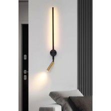 Mikro Aydınlatma Samsung Ledli Dekoratif Duvar Aplik Otel Salon Yatak Odası Tekli Siyahkasa Gold Başlık Günışığı