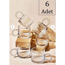 Online Kapında 6'lı Boncuk Bardak 220 ml Mika Çay Bardağı Su Bardağı(Cam Değildir.