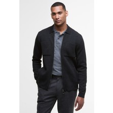 Barbour Croscombe Knitted Zip Through Hırka CH51 Charcoal M.