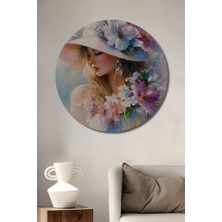 Teona Ahşap Baharın Güzelliği Yağlı Boya Görünümlü Dekoratif Ahşap Tablo Yuvarlak Tablo