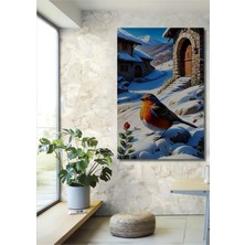 Teona Ahşap Kış Bahçesinde Yağlı Boya Görünümlü Ahşap Dekoratif Tablo Dikdörtgen Tablo