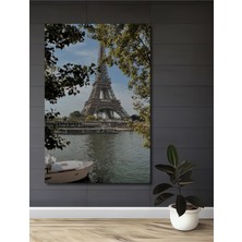 Teona Ahşap Paris Eyfel Kulesi Yağlı Boya Görünümlü Ahşap Dekoratif Tablo Dikdörtgen Tablo