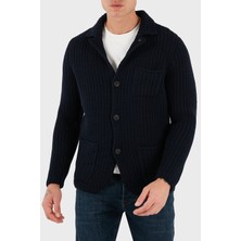 Gran Sasso % 100 Yün Regular Fit Cepli Düğmeli Örme Ceket Erkek Ceket 10166 25073 598