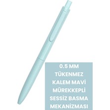 Writech 0.5 mm Mavi Mürekkepli Tükenmez Kalem Sessiz Basma Mekanizması 1 Adet