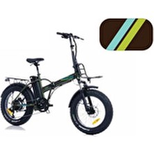 Corelli Broster Mooner Fat Bıke Elektrikli Katlanır Bisiklet 42CM Hd 20 Jant 7 Vites Metalik Kahvere