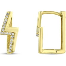 Assos Pırlanta Altın Taşlı Tasarım Küpe - 14K