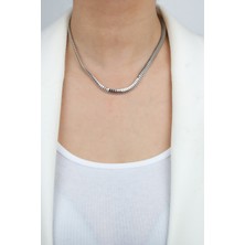 Liveyn Design Ezme Zincir Gümüş Renk Kolye