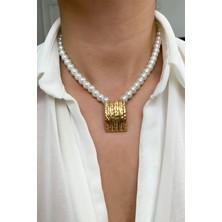 Liveyn Design Gold Detay Cam Inci Kolye