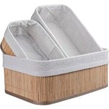 Collection 3 Adet Bambu Sepet Seti Banyo, Mutfak, Oda Organizeri Çamaşır Havlu Oyuncak Düzenleyici Saklama