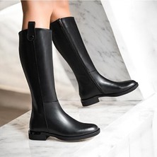 Laurakadın Günlük Çizme Dizaltı Fermuarlı  Siyah