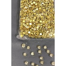 Beilys Cosmetics & Accessory Cam Beyaz Taş Metal Gold Kasalı 6 Mm Dikme Beyoğlu Taşı 288 Adet