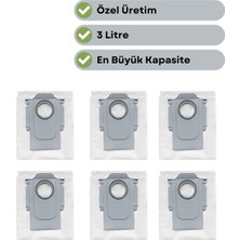 robotyedek Roborock QRevo Curv / QRevo C / QRevo C Pro Uyumlu Toz Çöp Torbası 6 Adet