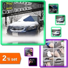 Hereveoyuncak 8li Kapı Kolu Koruyucu + Kar Buz Önleyici Araç Ön Cam Brandası - 2li Set YQ456
