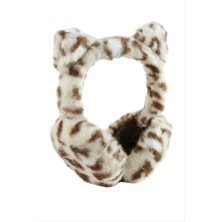 Hg.Aksesuar Leopar Desenli Yünlü Kışlık Kulaklık