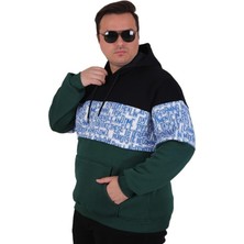 Starbattal Büyük Beden Kapüşonlu Sweatshirt Lacivert Erkek Günlük Kullanım İçin Rahat Tasarım
