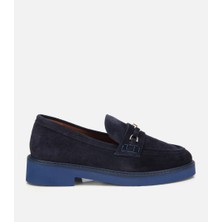 Hotiç 01AYH315390A680 KADIN Süet Deri Lacivert Tokalı Hafif Tabanlı Klasik Loafer