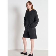 American Vintage V Yaka Standart Antrasit Kazak Kadın EAST18TH25ANTHCH