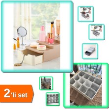Hereveoyuncak Makyaj ve Aksesuar Düzenleyici + 12 Bölmeli Çekmeceli Organizer 2’li Set – L7V2M8