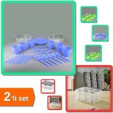 Hereveoyuncak 6 Kişilik Piknik Seti + Şeffaf Bardak Taşıma Kutusu - 2li Set XYZ789