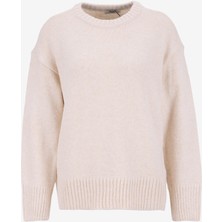 People By Fabrika Bisiklet Yaka Oversize Düz Bej Kazak Kadın PBF5WL-KZK9530